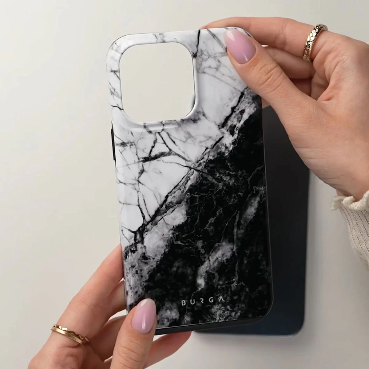 Fatal Contradiction - Black & White Marble Samsung Galaxy A57 5G Case - Image 5