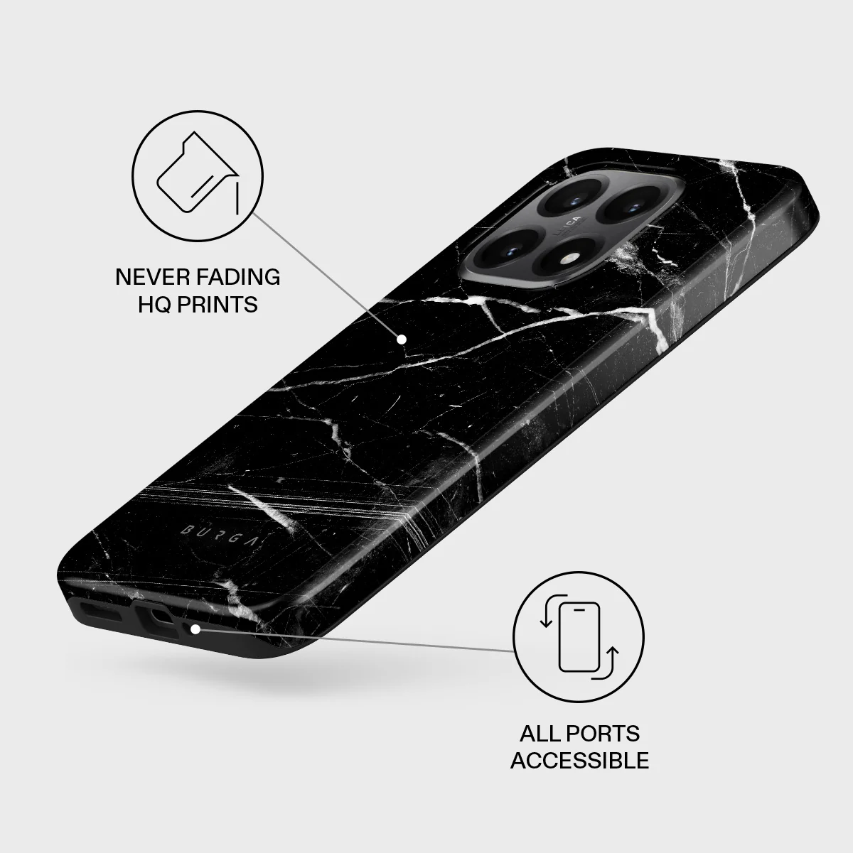 Noir Origin - Black Marble Xiaomi 15T Case - Image 3
