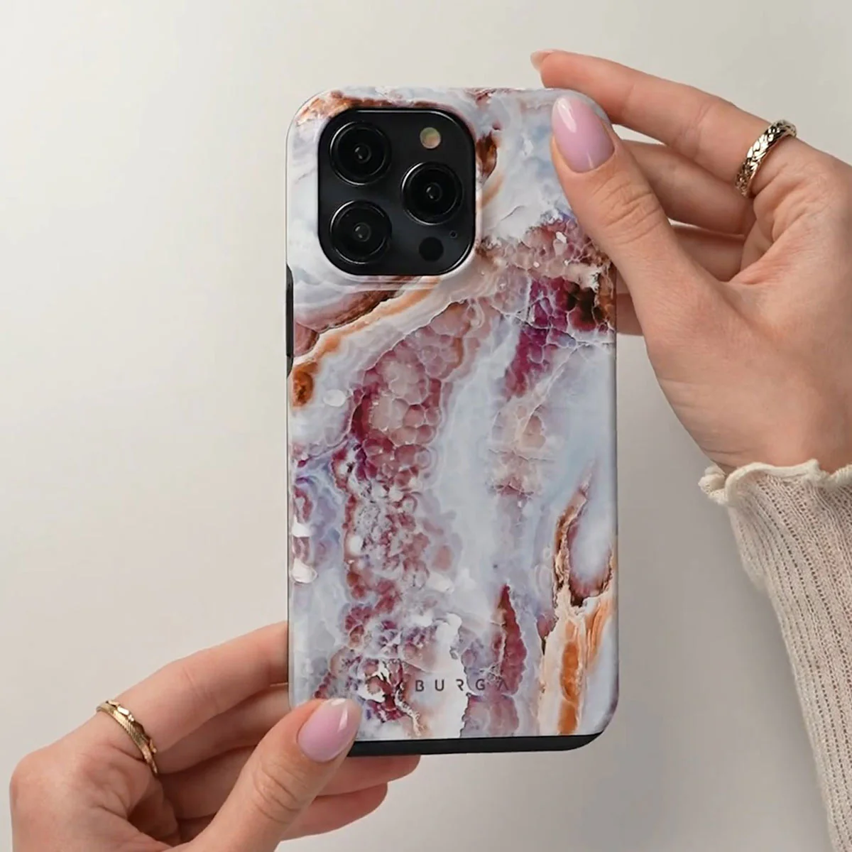 Frozen Leaves - Cute Marble Samsung Galaxy A57 5G Case - Image 5