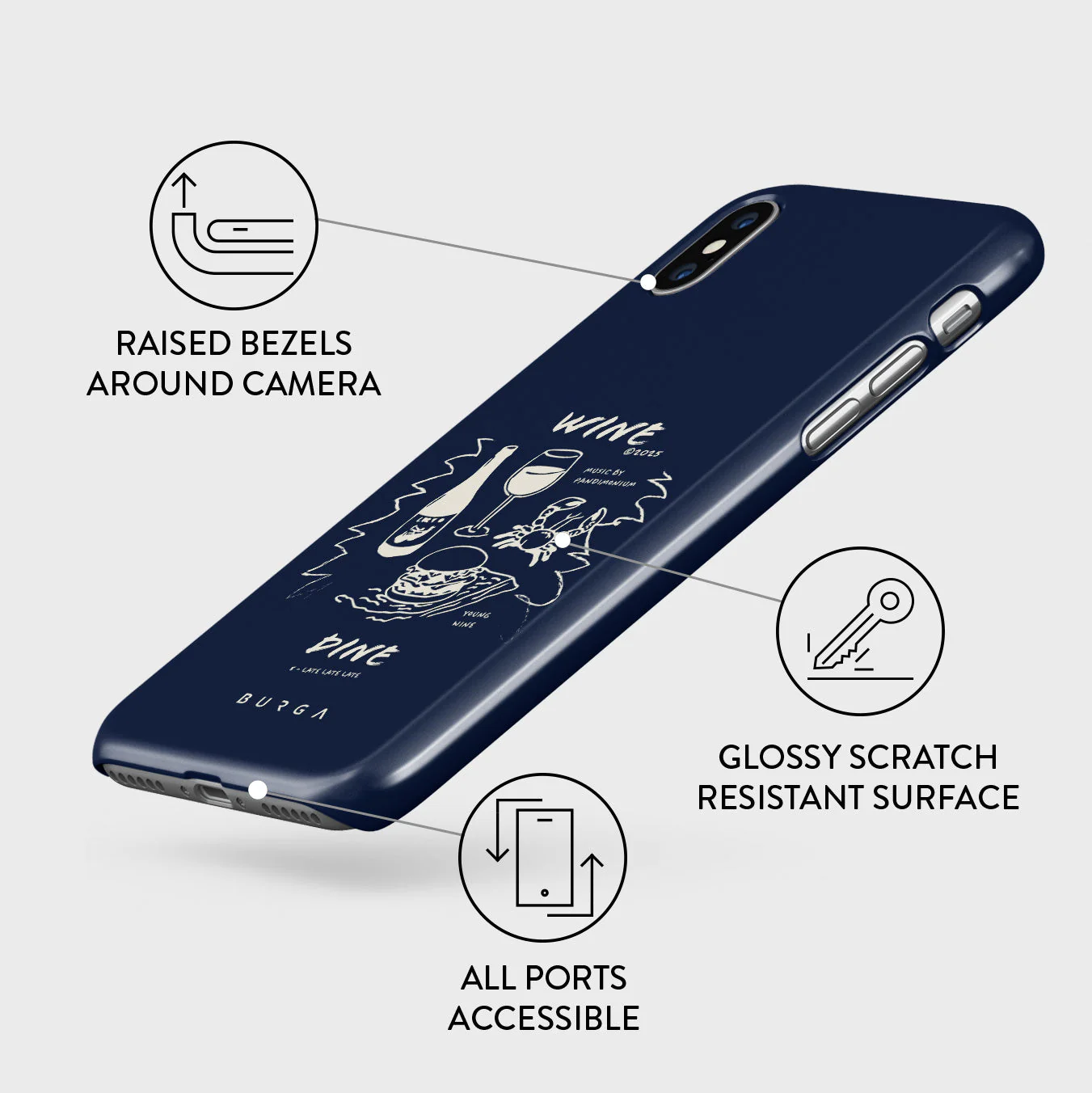 Wine & Dine - iPhone X / XS Case - Image 3